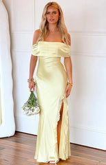 Anica Yellow Off Shoulder Maxi Dress