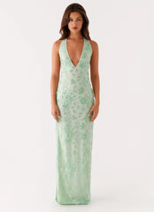 Cydney Beaded Maxi Dress - Sage