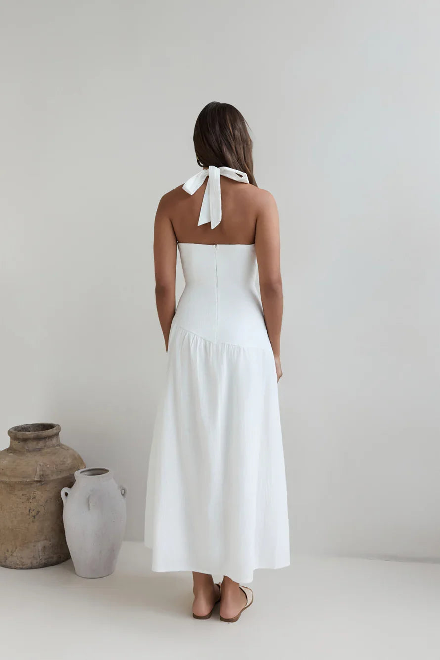 Angelic Song Halter Maxi Dress White