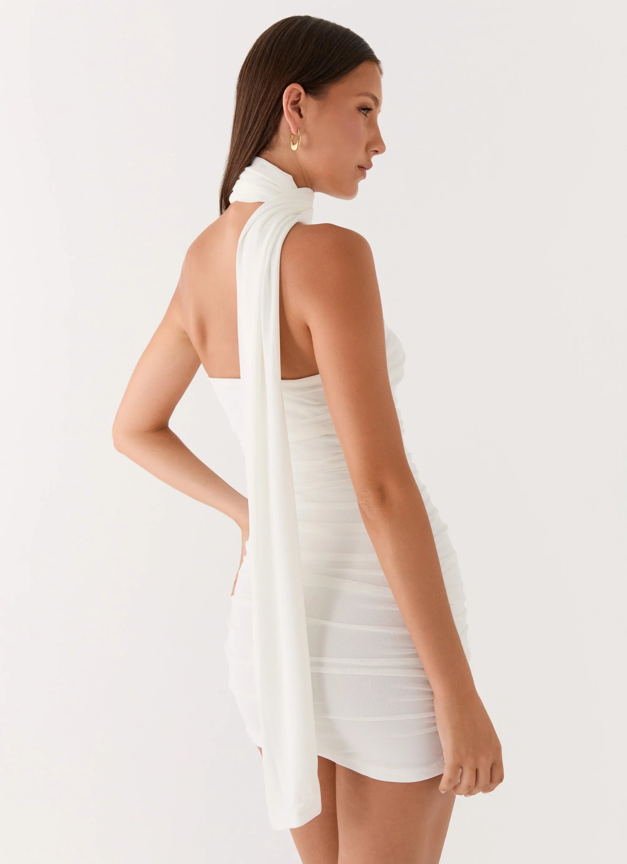 Breaking News Micro Mini Dress - White