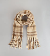 Cozy Check Plaid Knit Scarf