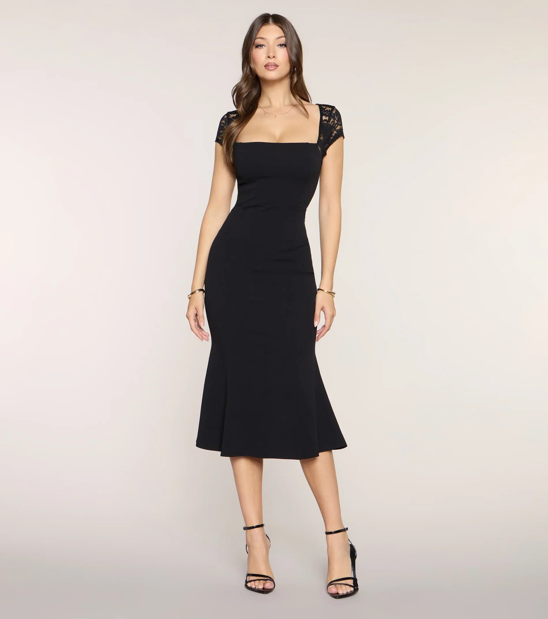 Carolyn Crepe Midi Formal Dress