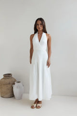 Angelic Song Halter Maxi Dress White