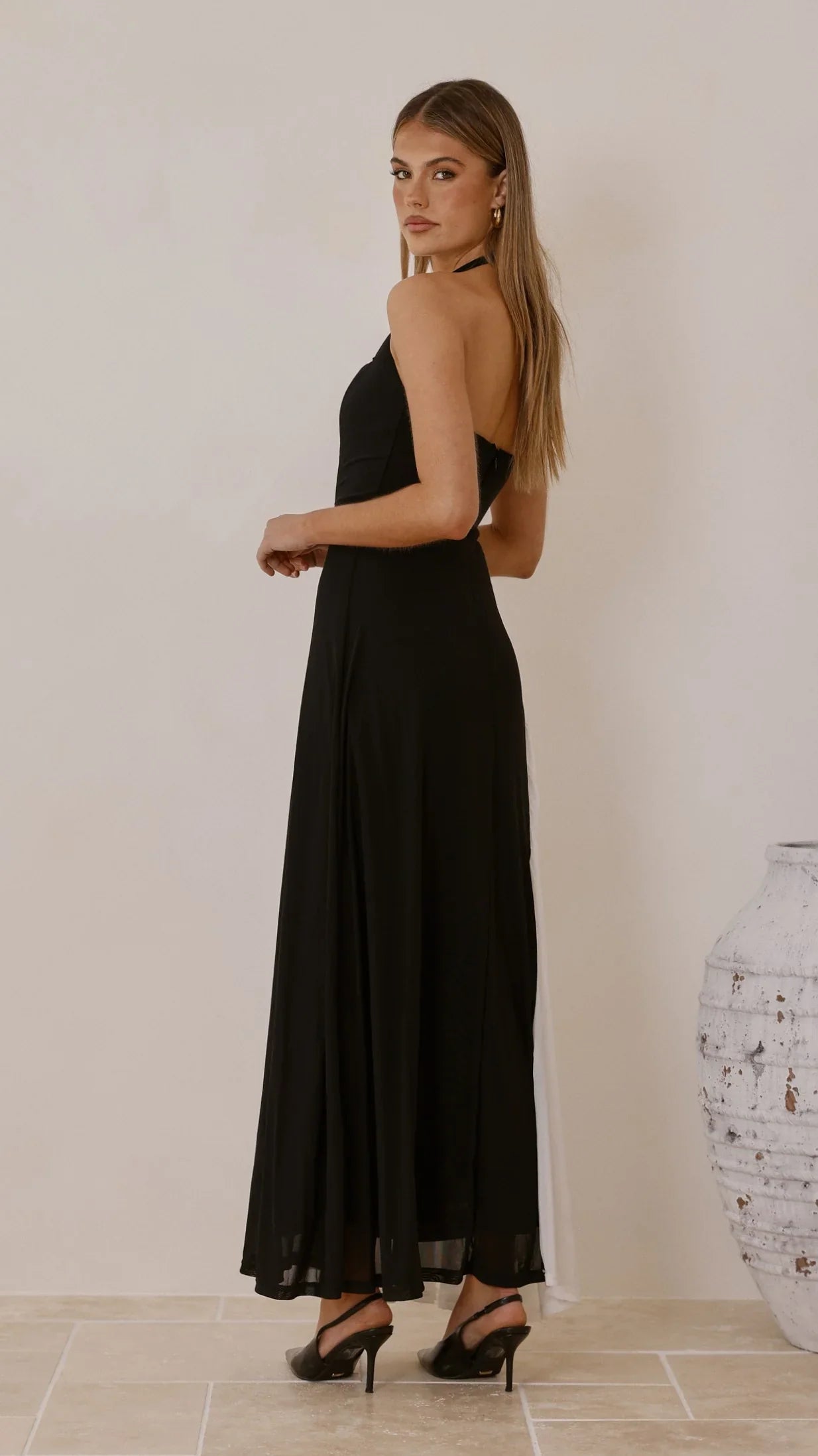 Cia Maxi Dress - Black/White