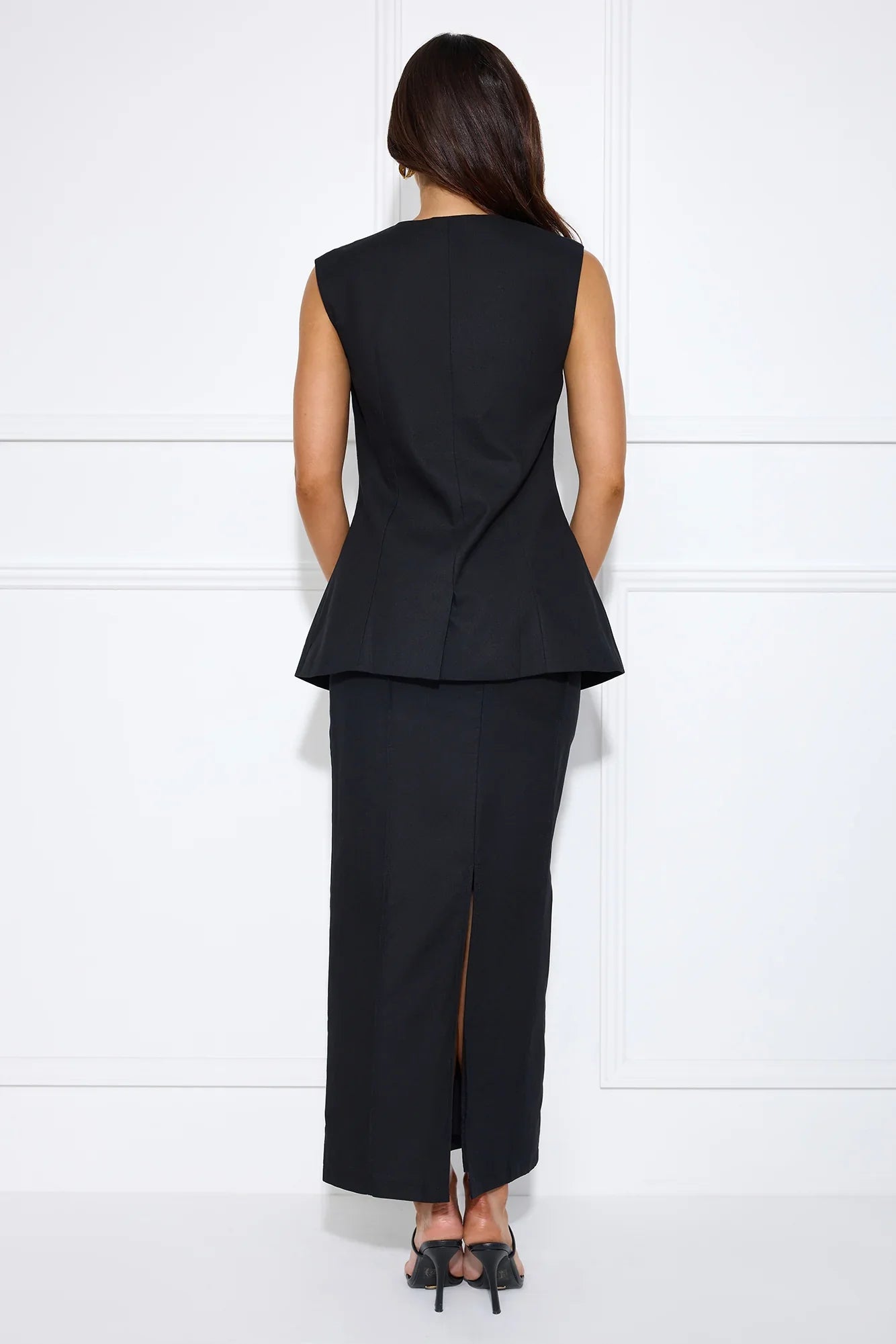 Office Talk Maxi Skirt Black